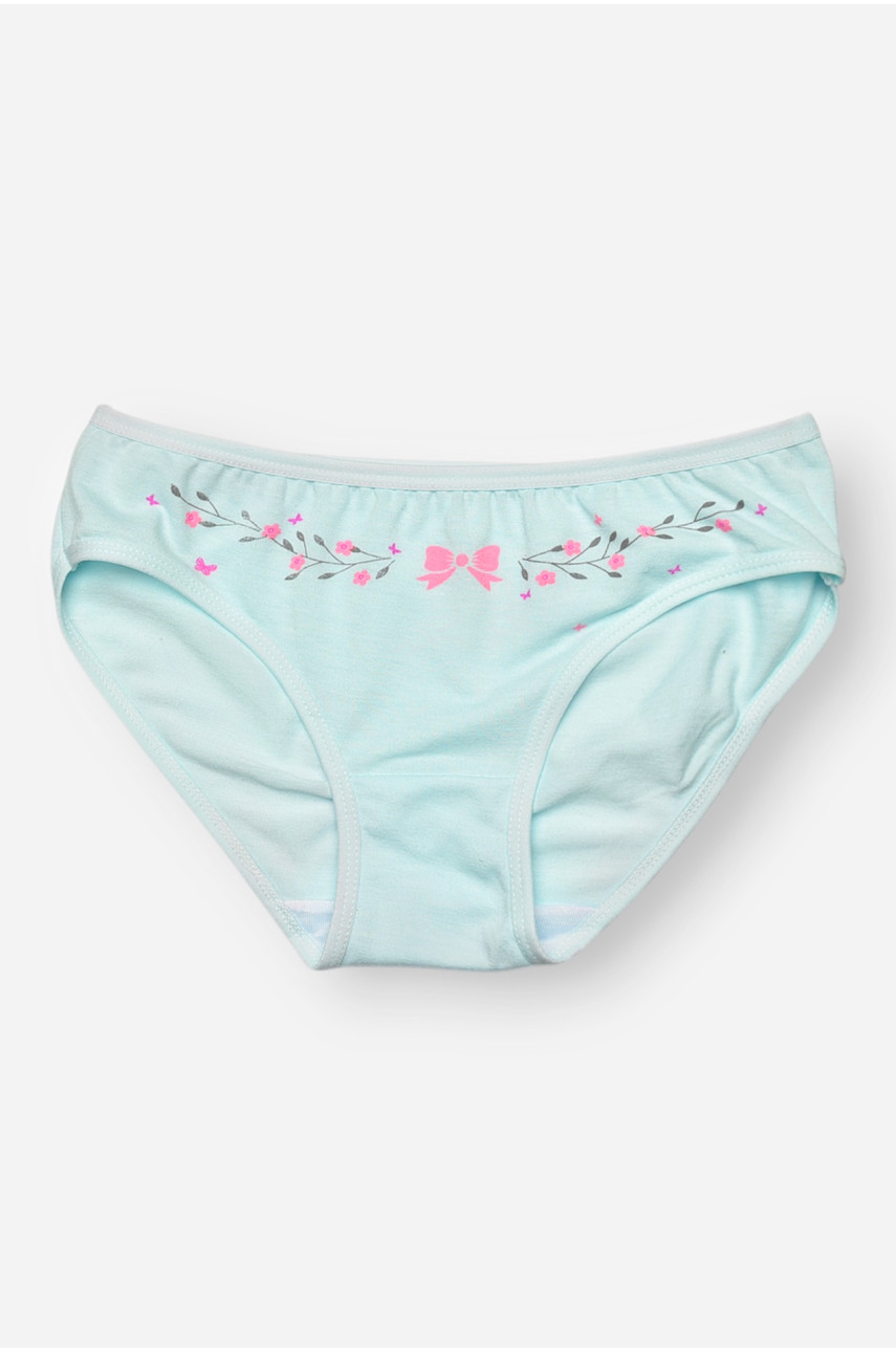 Трусики детские для девочки голубого цвета с принтом 1234 208990