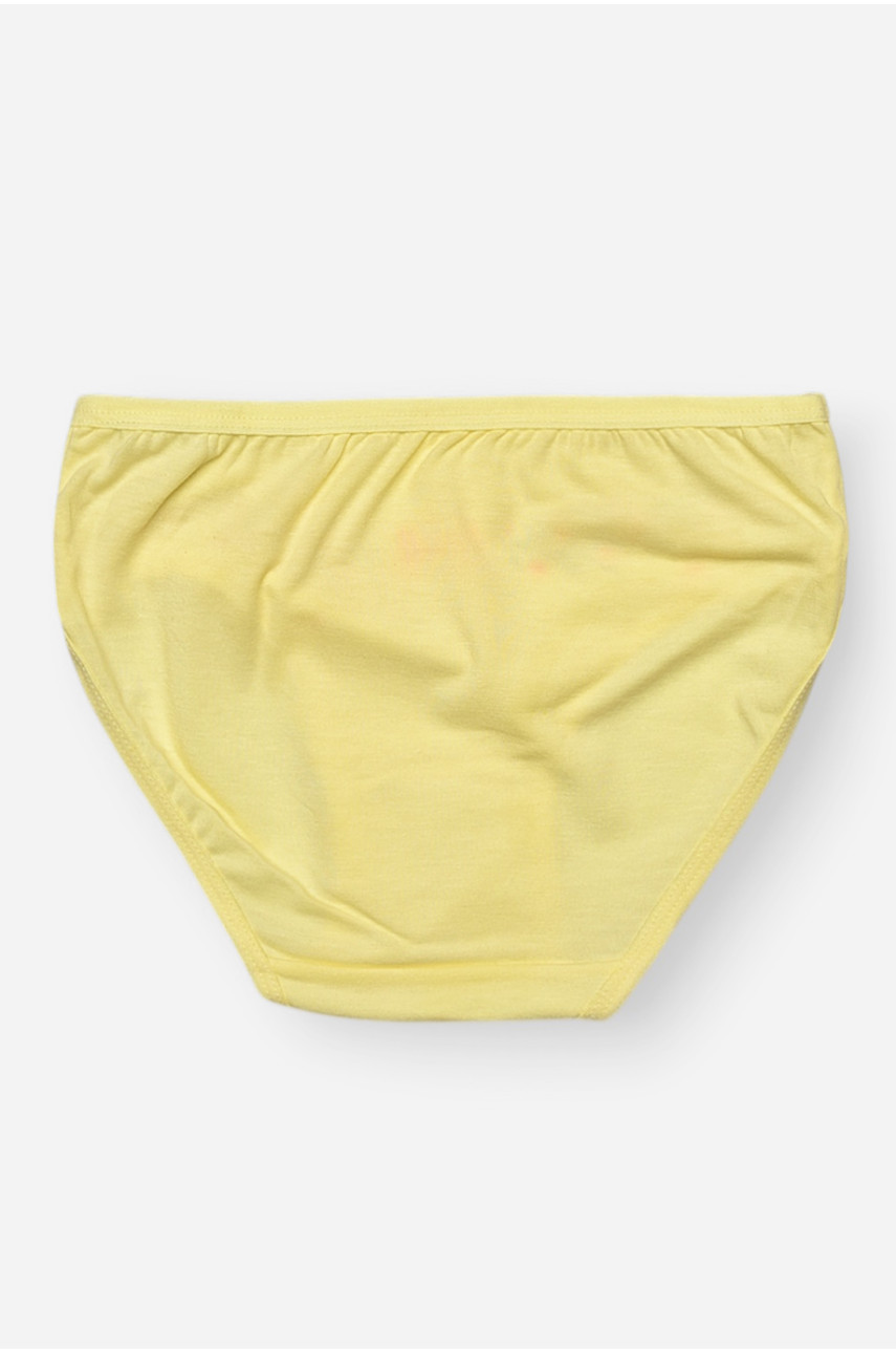 Трусики детские для девочки желтого цвета с принтом 1234 208992