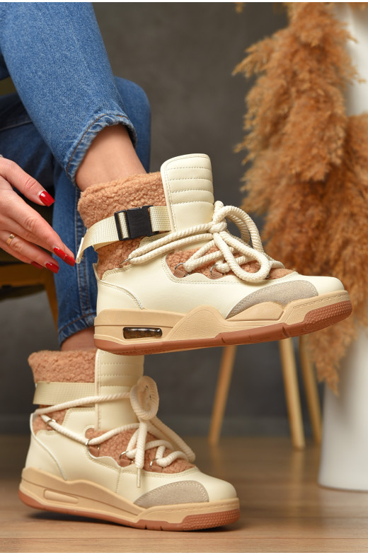 Ботинки женские еврозима бежевого цвета Т15-2 209008