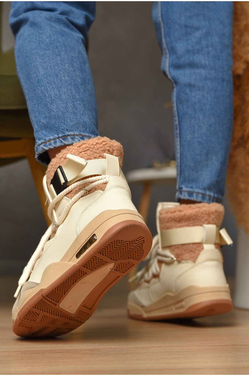 Черевики жіночі еврозима бежевого кольору Т15-2 209008