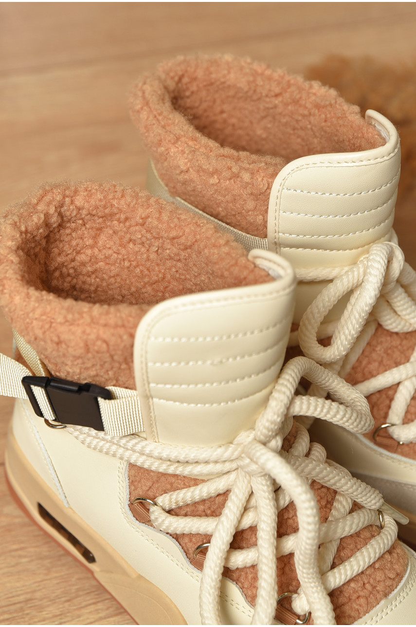 Черевики жіночі еврозима бежевого кольору Т15-2 209008