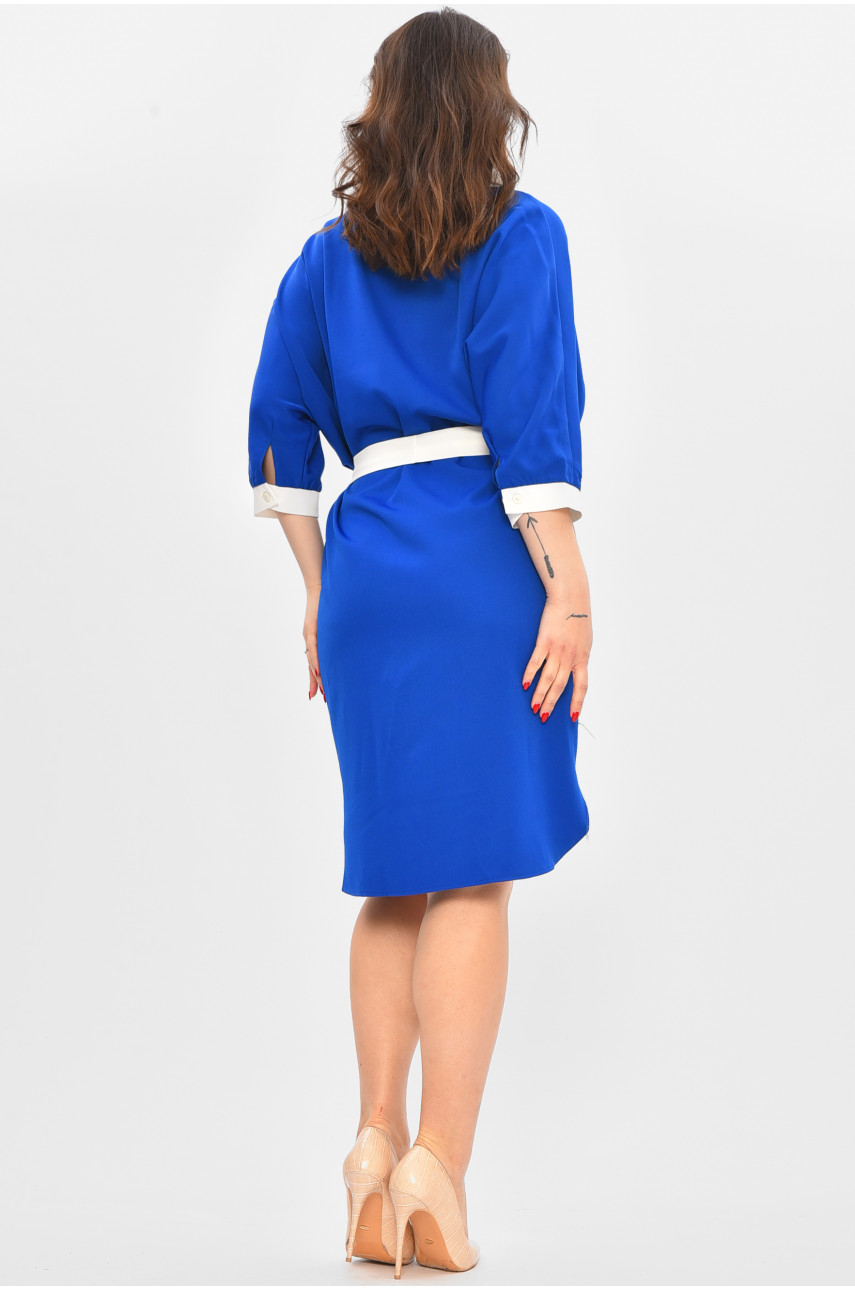 Платье женское однотонное синего цвета 8237 209013 Платье женское однотонное синего цвета 8237 209013