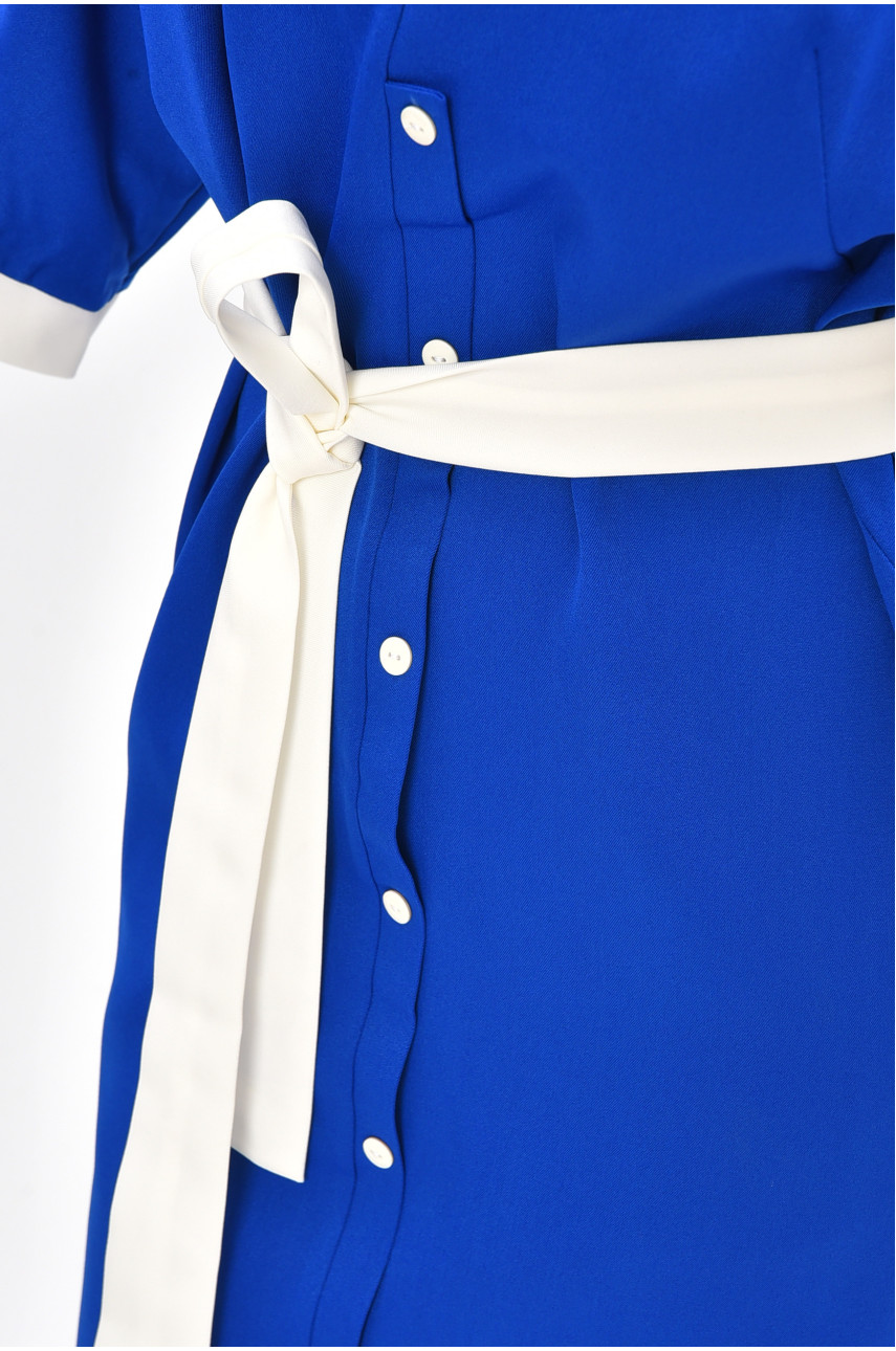 Платье женское однотонное синего цвета 8237 209013 Платье женское однотонное синего цвета 8237 209013