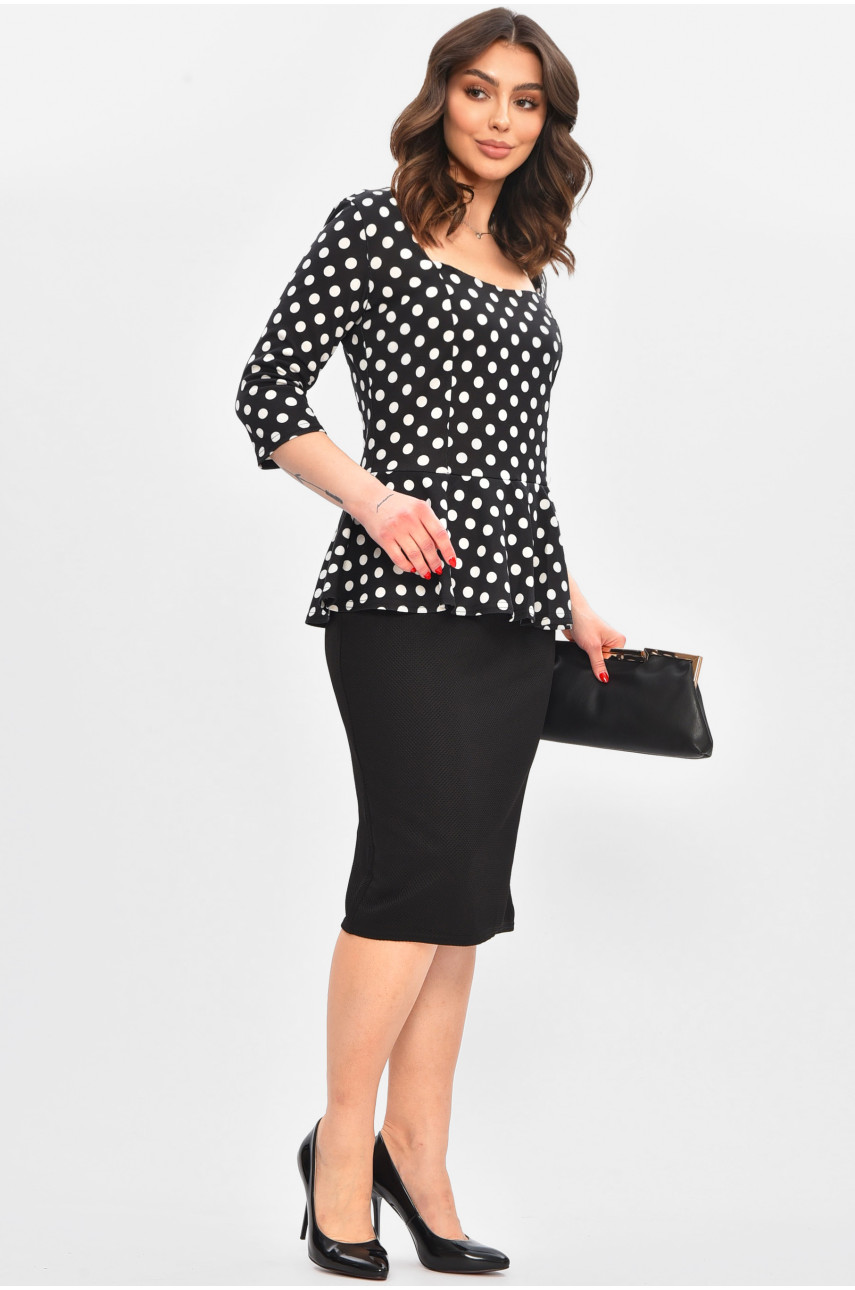 Платье женское черного цвета спринтом 8157 209014