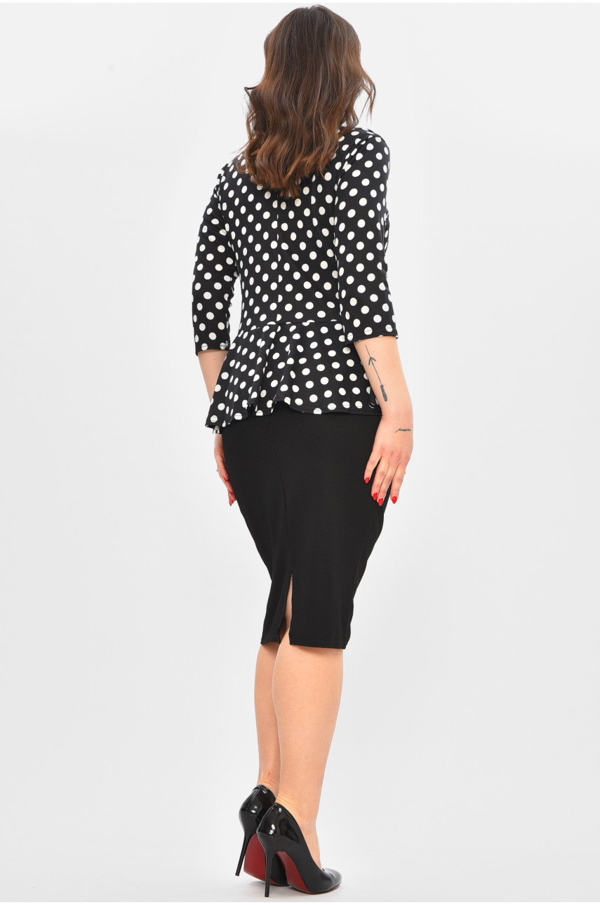 Платье женское черного цвета спринтом 8157 209014 Платье женское черного цвета спринтом 8157 209014