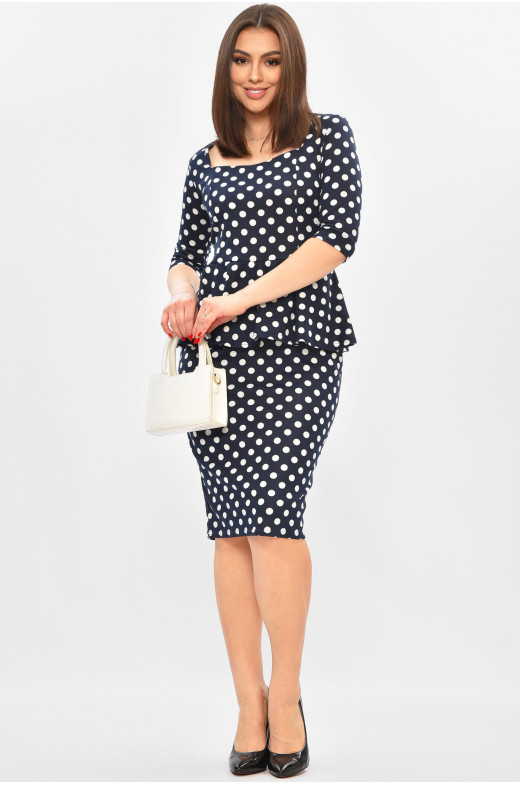 Платье женское тёмно-синего цвета спринтом 8157 209015