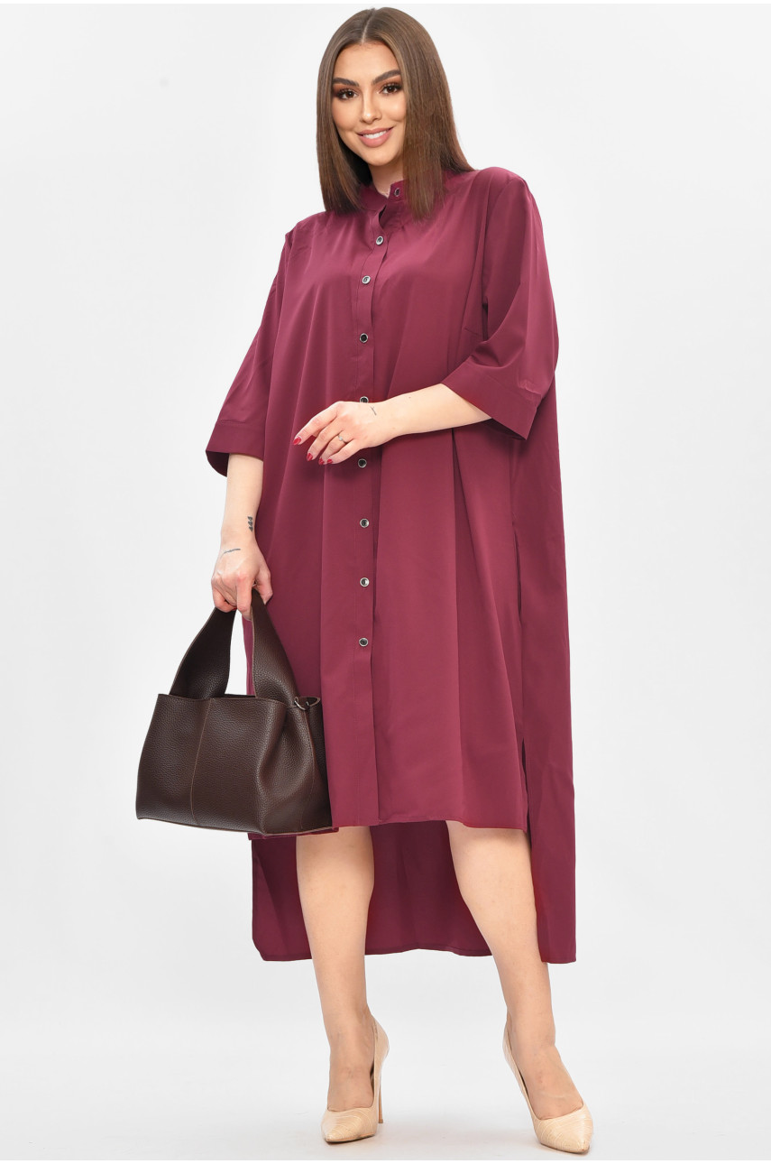 Платье женское полубатальное бордового цвета 8244 209016