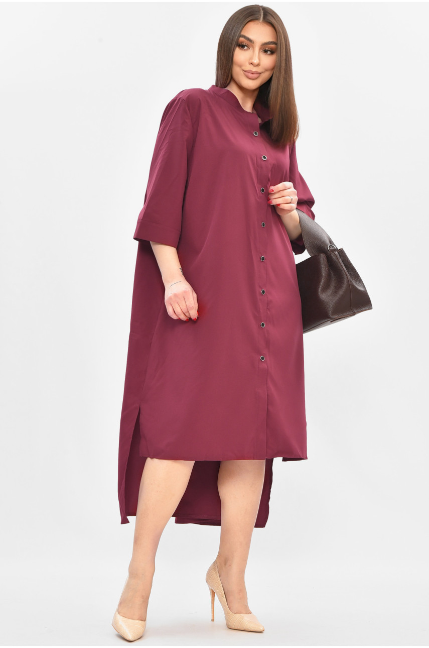 Платье женское полубатальное бордового цвета 8244 209016