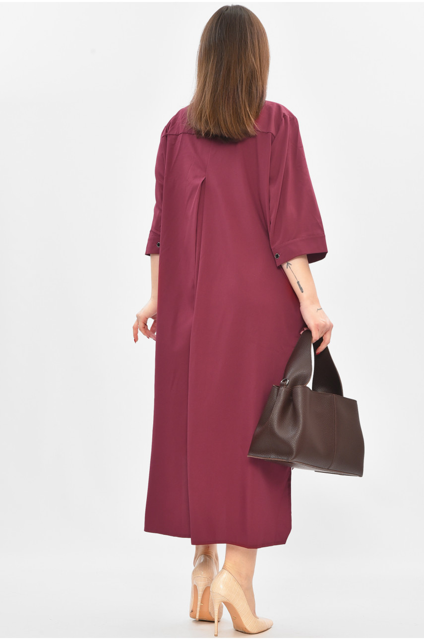Платье женское полубатальное бордового цвета 8244 209016