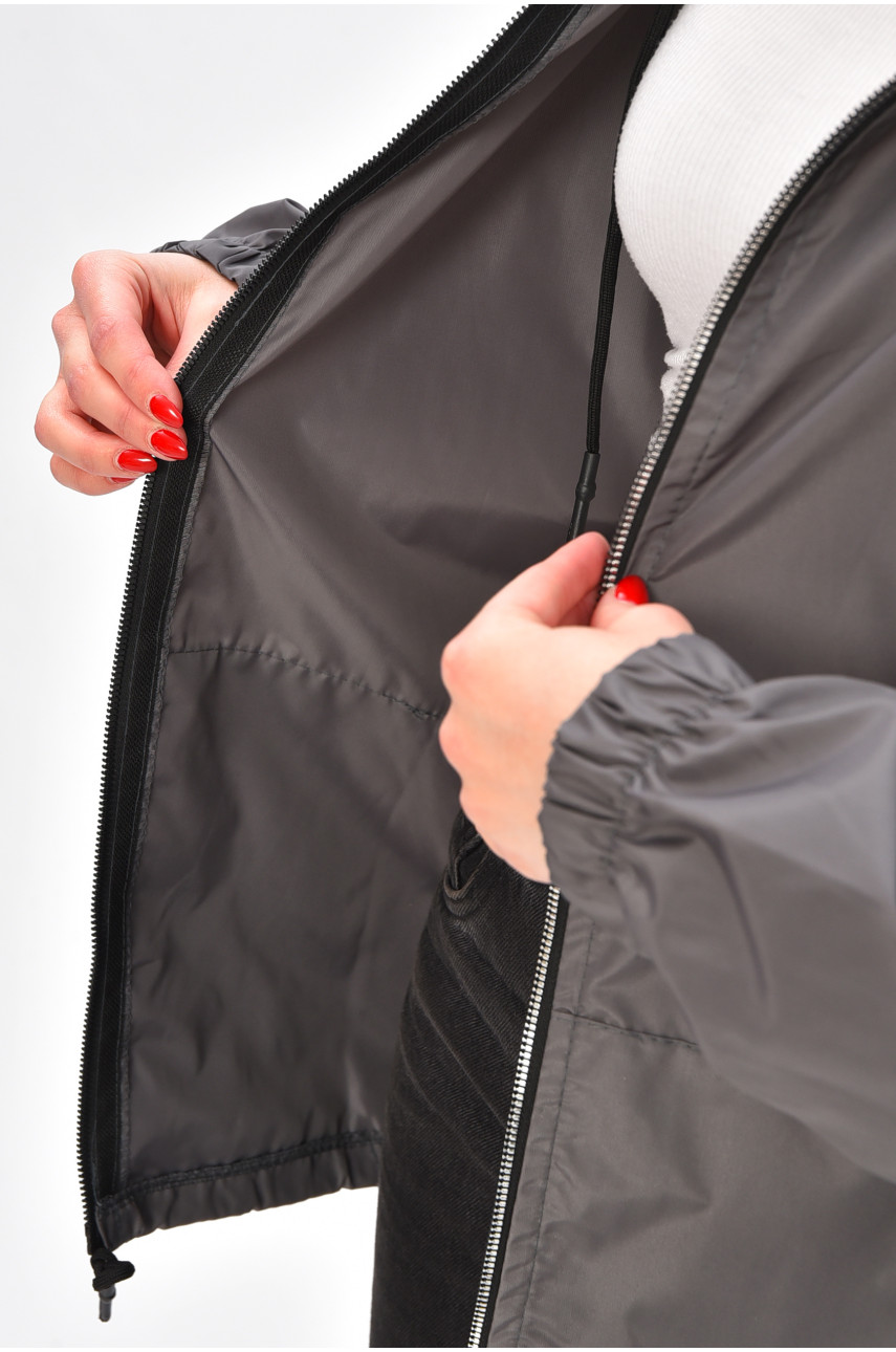 Вітровка жіноча однотонна сірого кольору 1002 209021