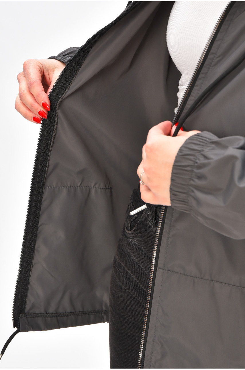 Вітровка жіноча однотонна сірого кольору 1002 209022