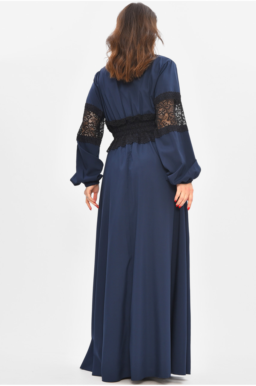 Платье женское однотонное тёмно-синего цвета 8345 209035 Платье женское однотонное тёмно-синего цвета 8345 209035