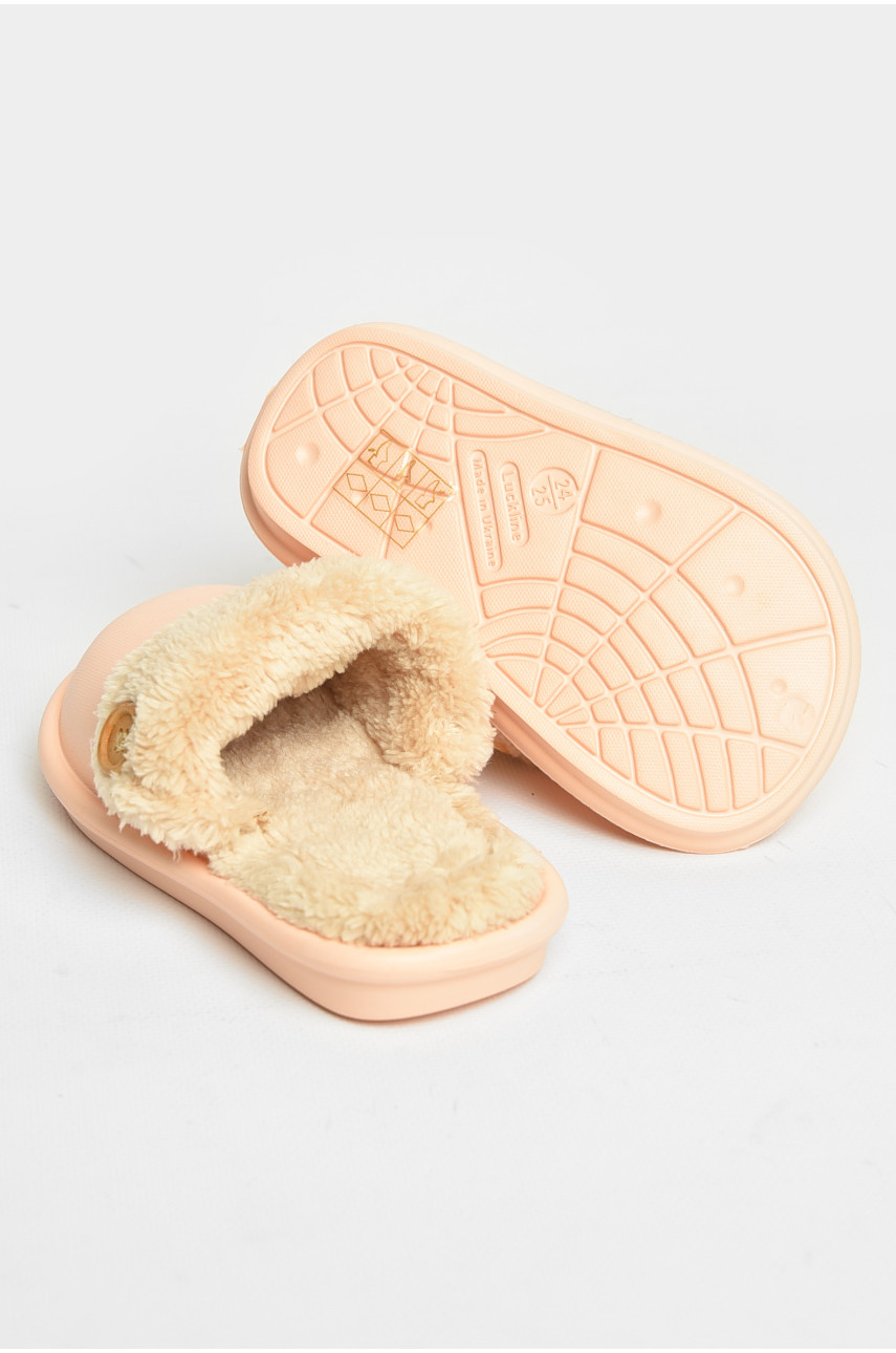 Тапочки детские розового цвета на меху 5025-7 209038 Тапочки детские розового цвета на меху 5025-7 209038