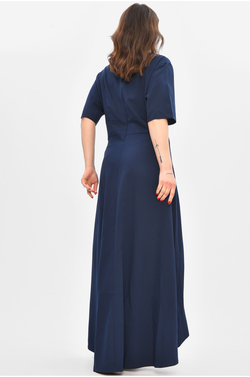 Платье женское однотонное тёмно-синего цвета 209040 Платье женское однотонное тёмно-синего цвета 209040