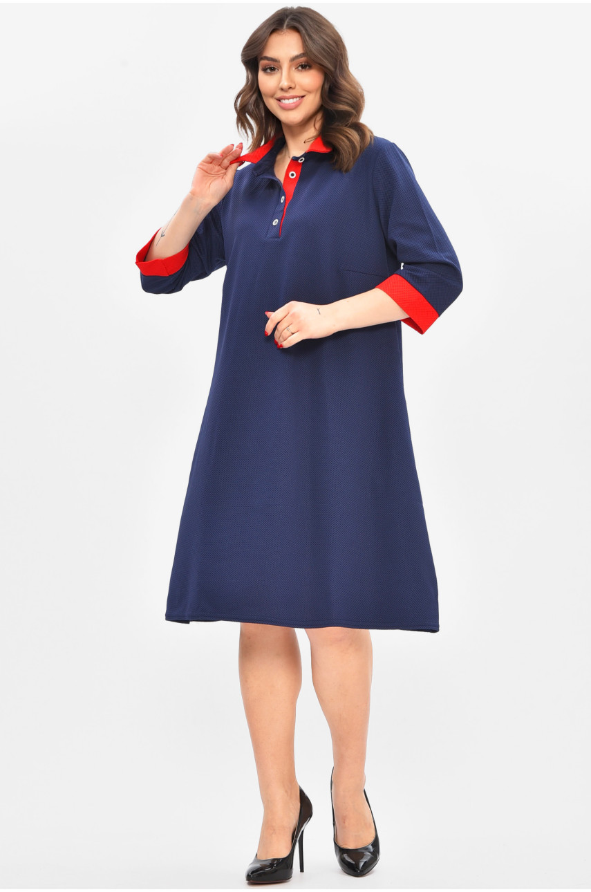 Сукня жіноча напівбатальна темно-синього кольору 8163 209047