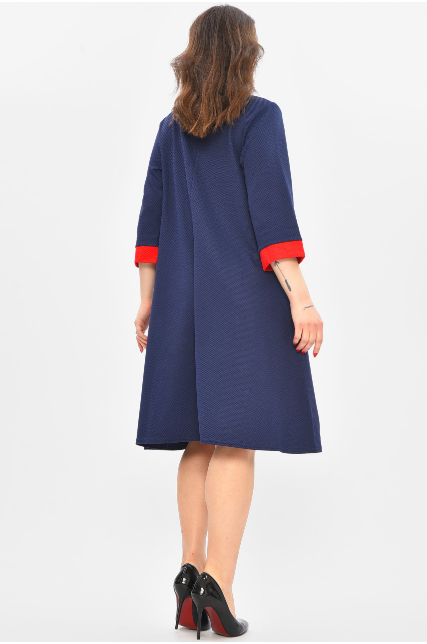 Сукня жіноча напівбатальна темно-синього кольору 8163 209047 Сукня жіноча напівбатальна темно-синього кольору 8163 209047