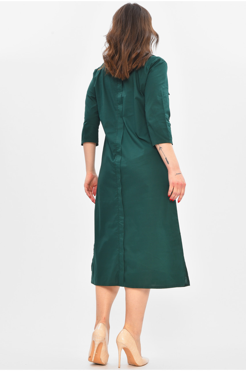 Сукня жіноча однотонна темно-зеленого кольору 209053 Сукня жіноча однотонна темно-зеленого кольору 209053