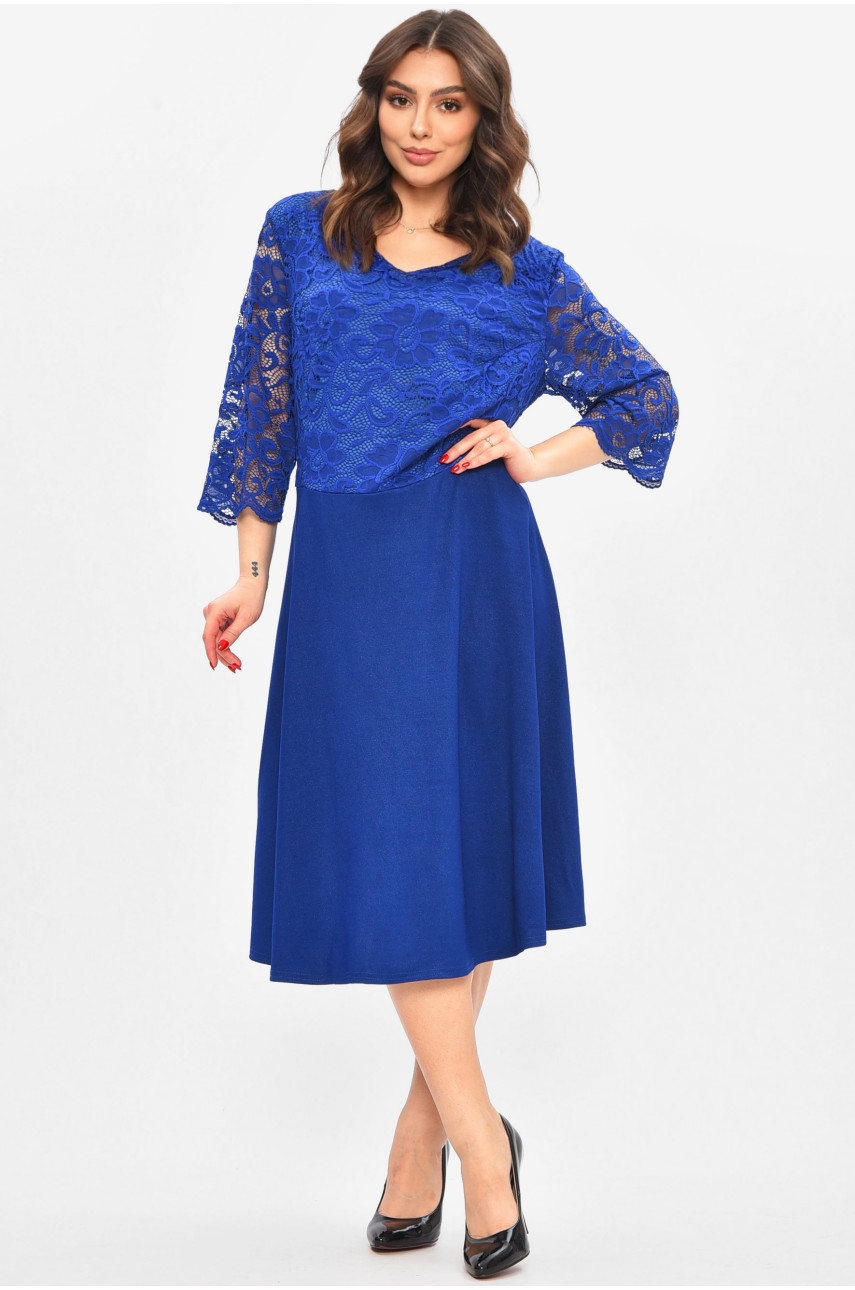 Сукня жіноча батальна синього кольору 8285 209056