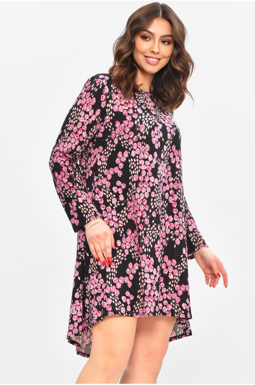 Сукня жіноча чорного кольору з принтом 8087 209061