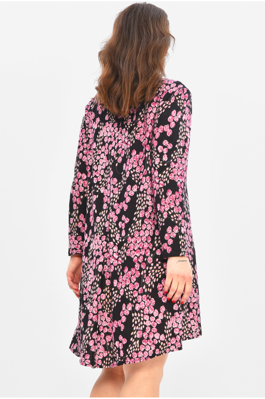 Сукня жіноча чорного кольору з принтом 8087 209061 Сукня жіноча чорного кольору з принтом 8087 209061