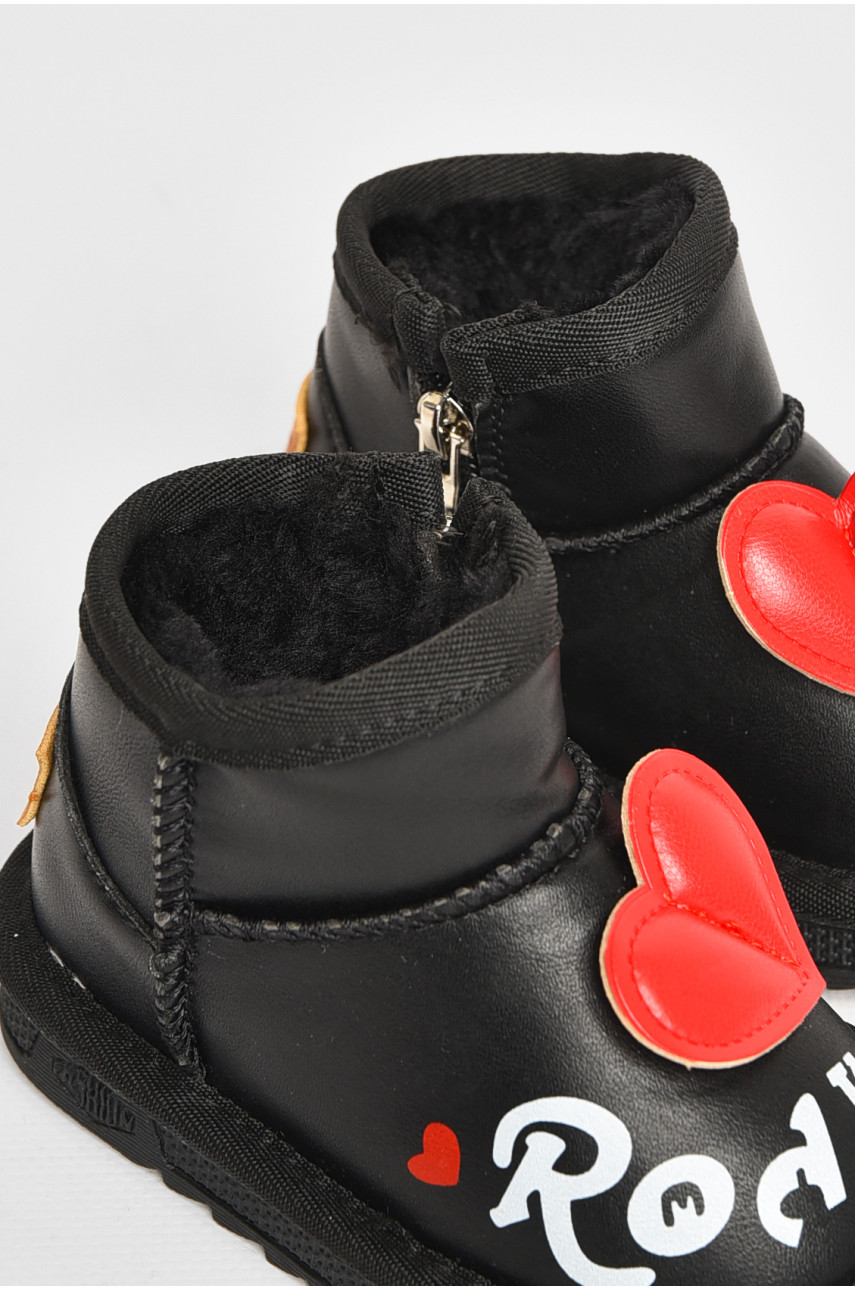 Уггі дитячі для дівчинки чорного кольору T7005-1 209067 Уггі дитячі для дівчинки чорного кольору T7005-1 209067