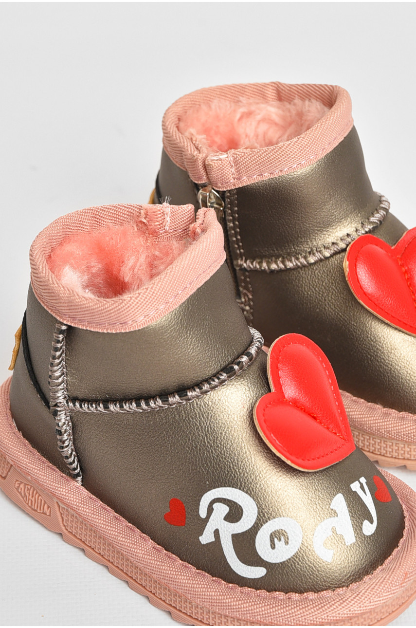 Уггі дитячі для дівчинки сірого кольору T7005-3 209068 Уггі дитячі для дівчинки сірого кольору T7005-3 209068