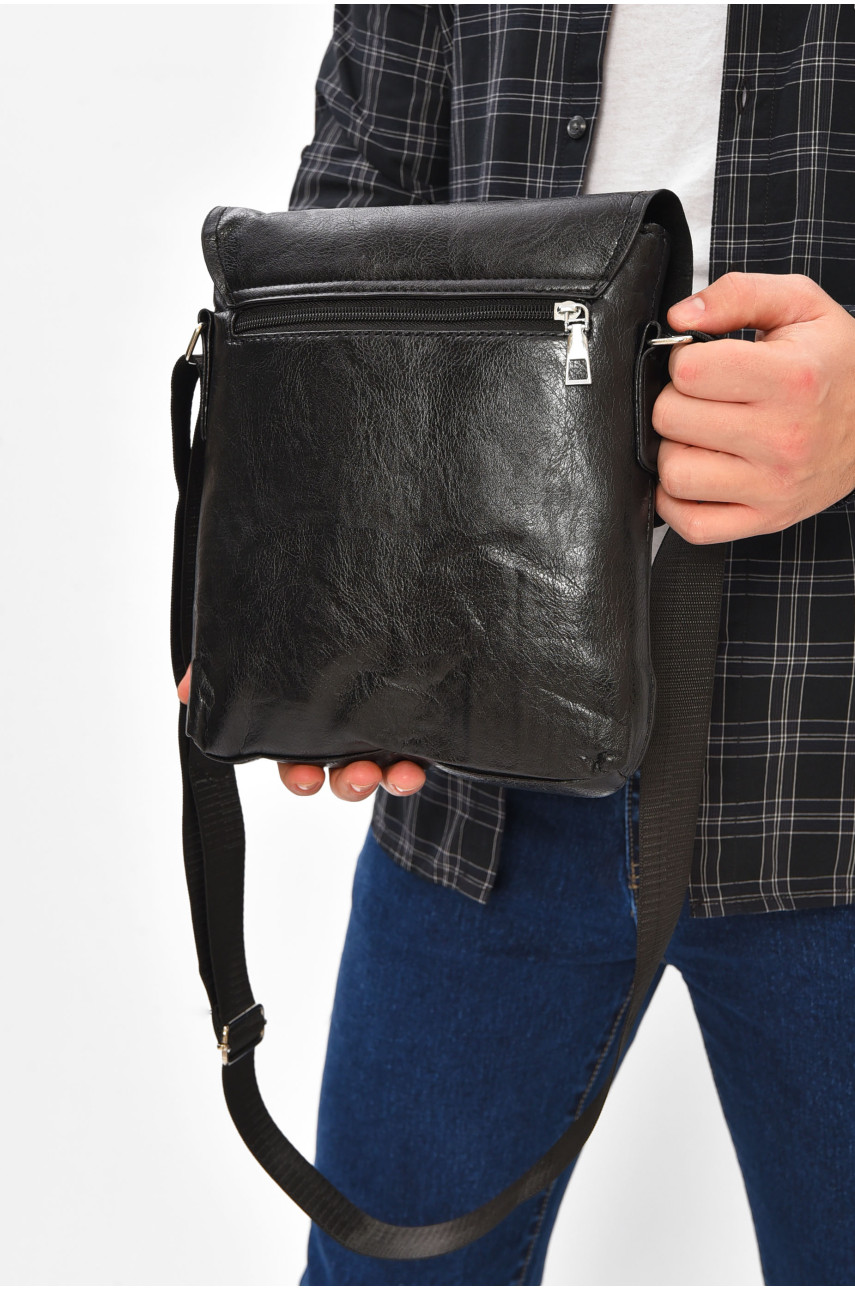 Сумка чоловіча через плече із екошкіри чорного кольору 1011 209072 Сумка чоловіча через плече із екошкіри чорного кольору 1011 209072