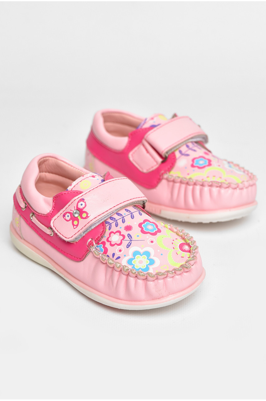Мокасины детские для девочки светло-розового цвета 116-3 209139
