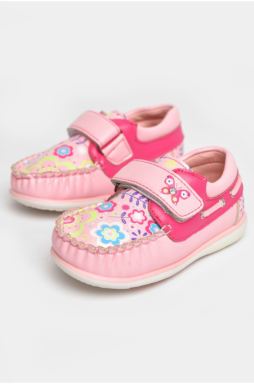 Мокасины детские для девочки светло-розового цвета 116-3 209139