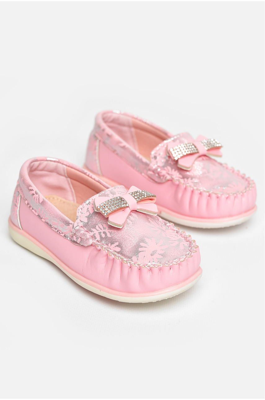 Мокасины детские для девочки светло-розового цвета 113-3 209141