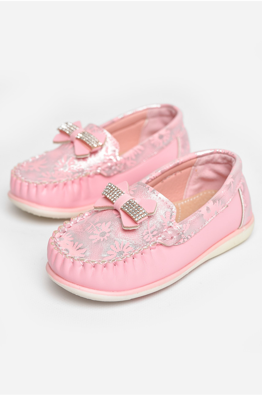 Мокасины детские для девочки светло-розового цвета 113-3 209141