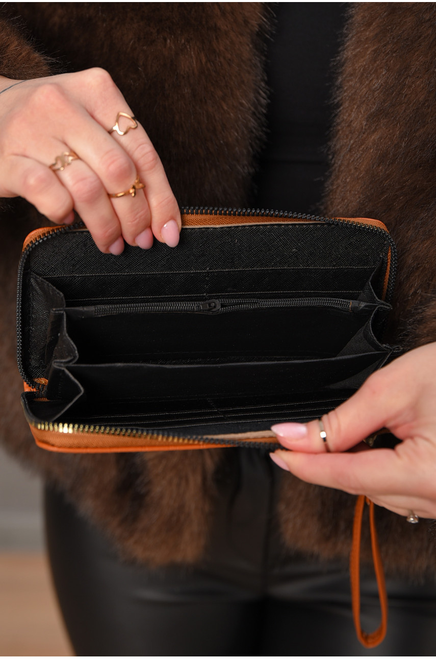 Гаманець жіночий з екошкіри коричневого кольору 1163-6 209154 Гаманець жіночий з екошкіри коричневого кольору 1163-6 209154