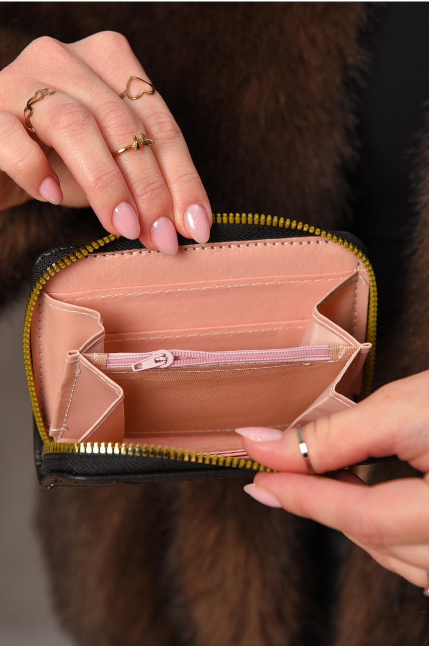 Гаманець жіночий з екошкіри чорного кольору 158-19 209169 Гаманець жіночий з екошкіри чорного кольору 158-19 209169