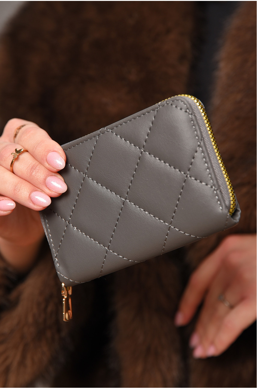 Гаманець жіночий з екошкіри темно-сірого кольору 158-19 209171