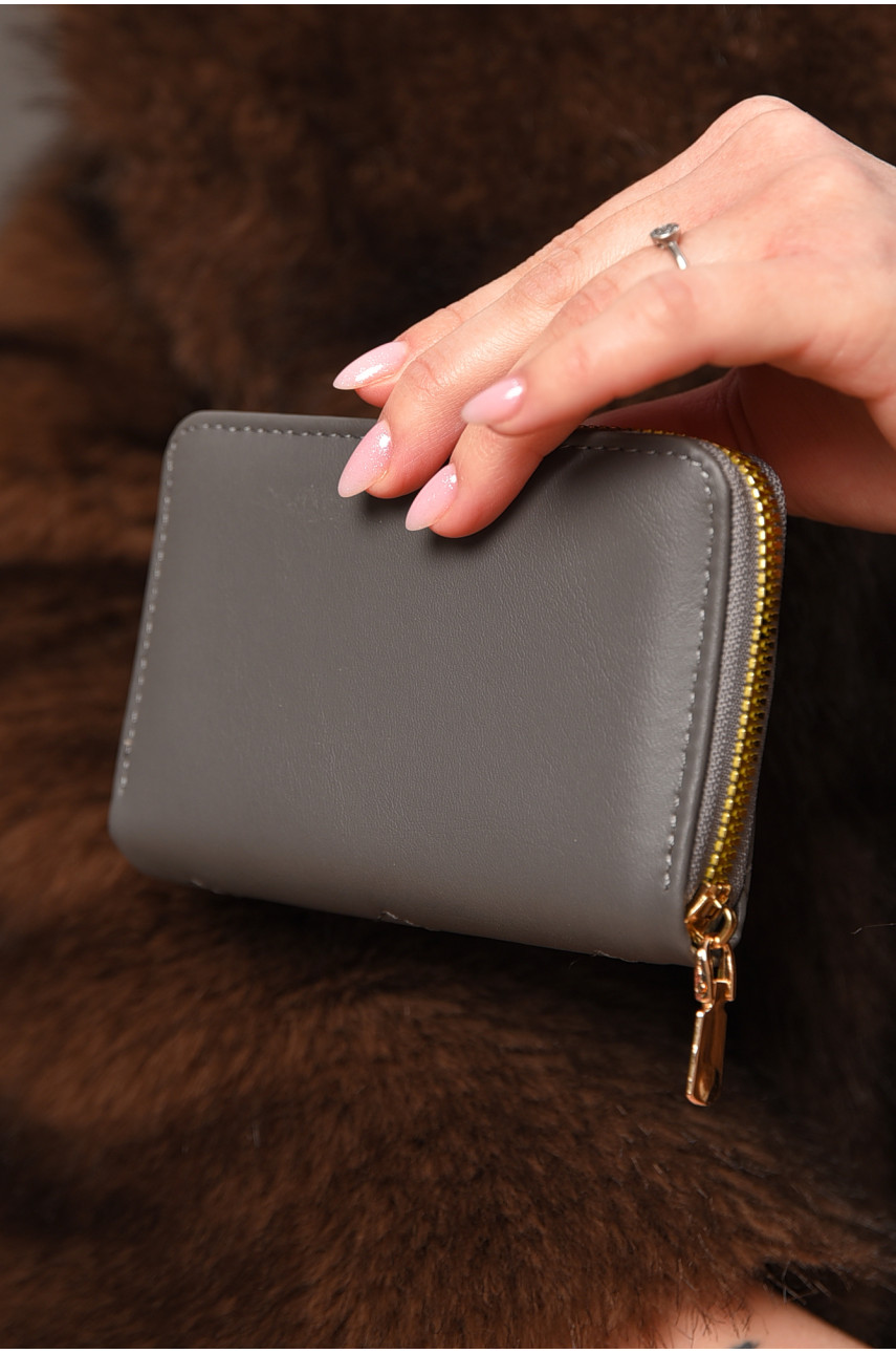 Гаманець жіночий з екошкіри темно-сірого кольору 158-19 209171