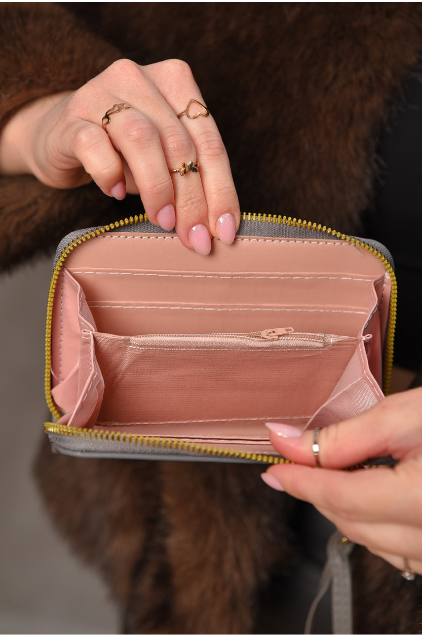 Гаманець жіночий з екошкіри темно-сірого кольору 158-3 209172 Гаманець жіночий з екошкіри темно-сірого кольору 158-3 209172