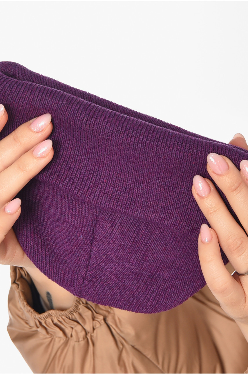 Шапка женская демисезонная фиолетового цвета 57070 209173 Шапка женская демисезонная фиолетового цвета 57070 209173