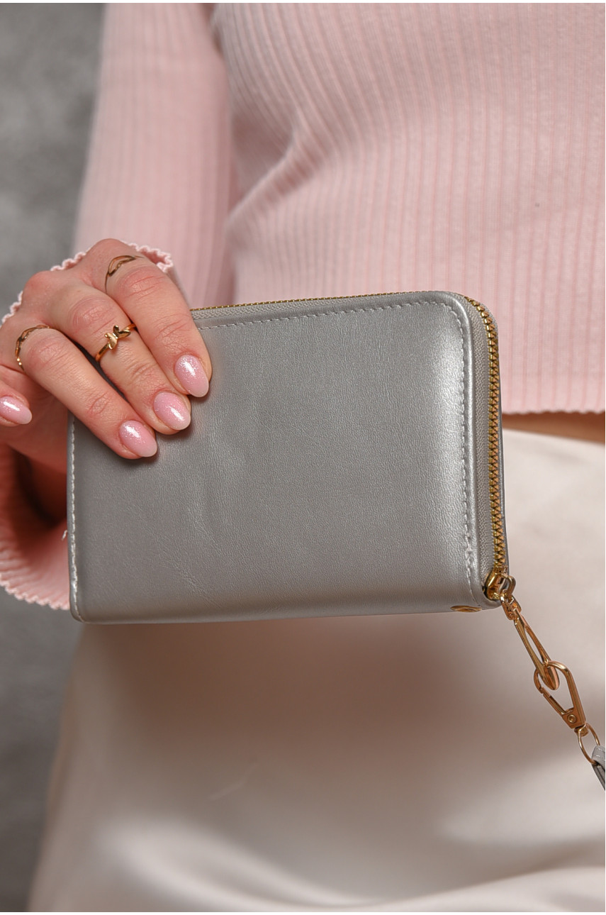 Гаманець жіночий з екошкіри сірого кольору 158-3 209174