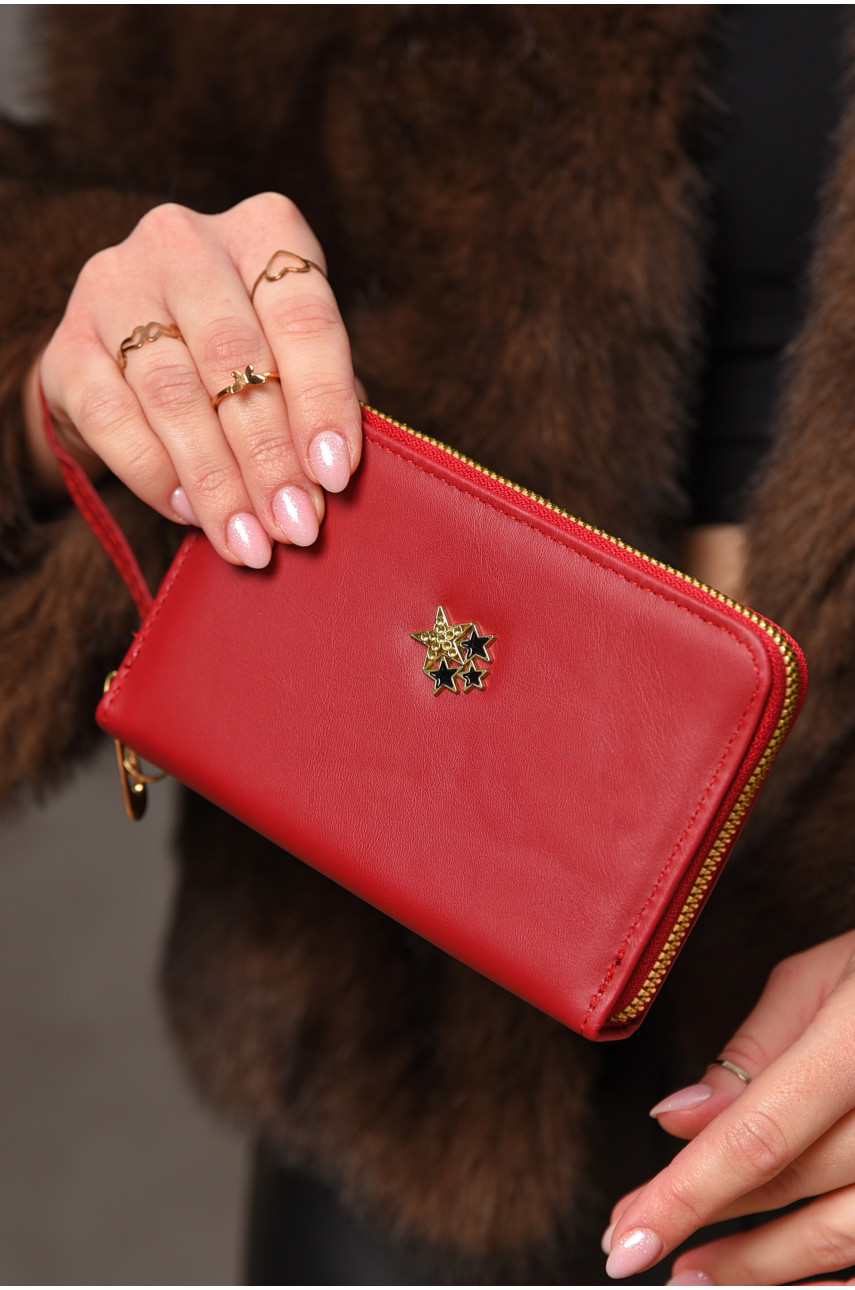 Гаманець жіночий з екошкіри червоного кольору 158-3 209176