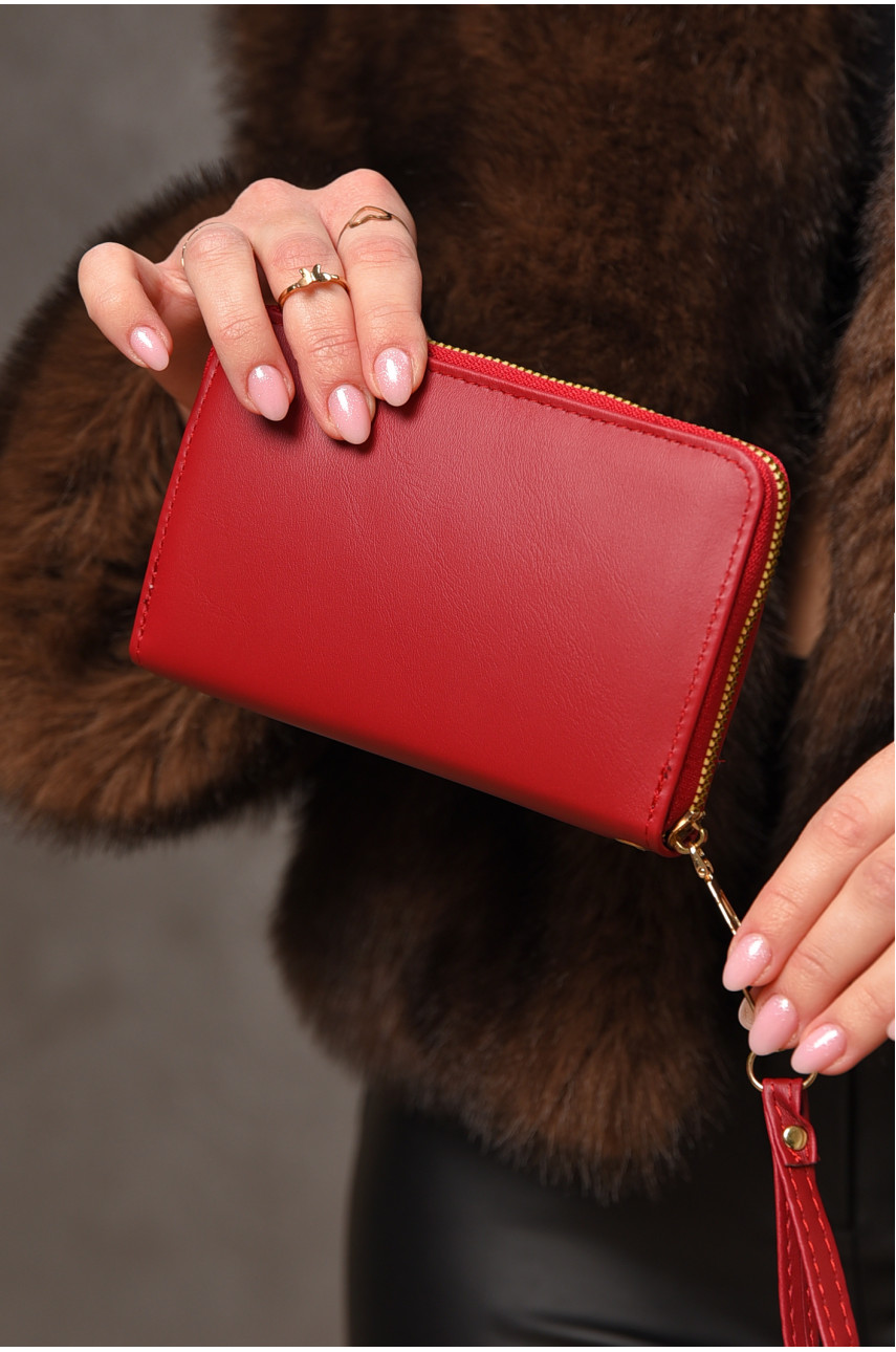 Гаманець жіночий з екошкіри червоного кольору 158-3 209176