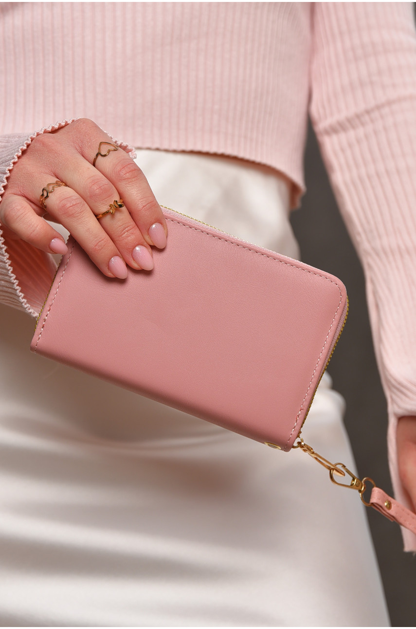 Гаманець жіночий з екошкіри рожевого кольору 158-3 209178