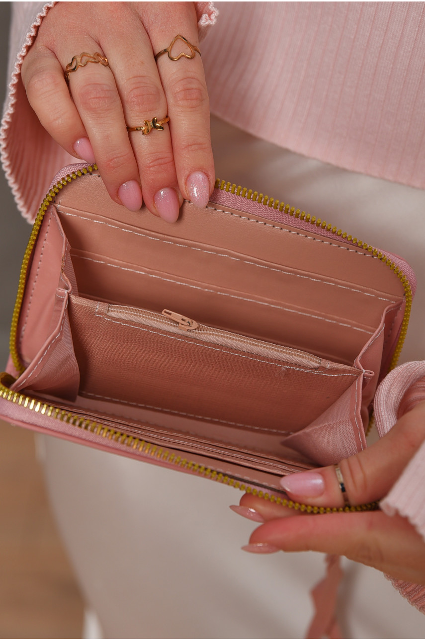 Гаманець жіночий з екошкіри рожевого кольору 158-3 209178 Гаманець жіночий з екошкіри рожевого кольору 158-3 209178