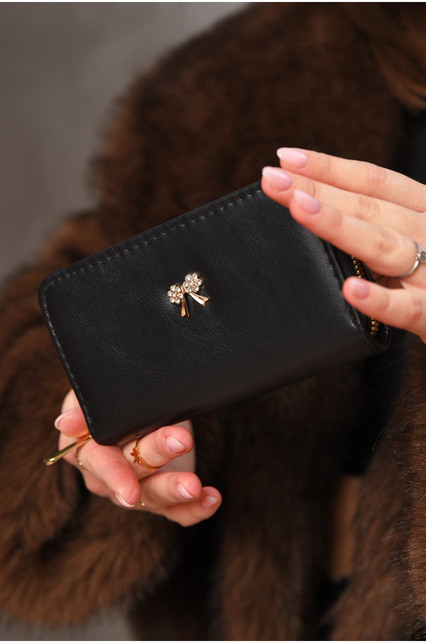 Гаманець жіночий з екошкіри чорного кольору 317-9 209179