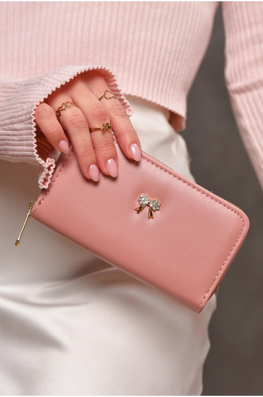 Гаманець жіночий з екошкіри рожевого кольору 317-9 209184