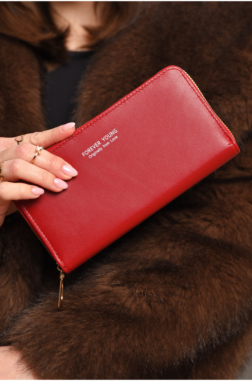 Гаманець жіночий з екошкіри червоного кольору 317-32 209185