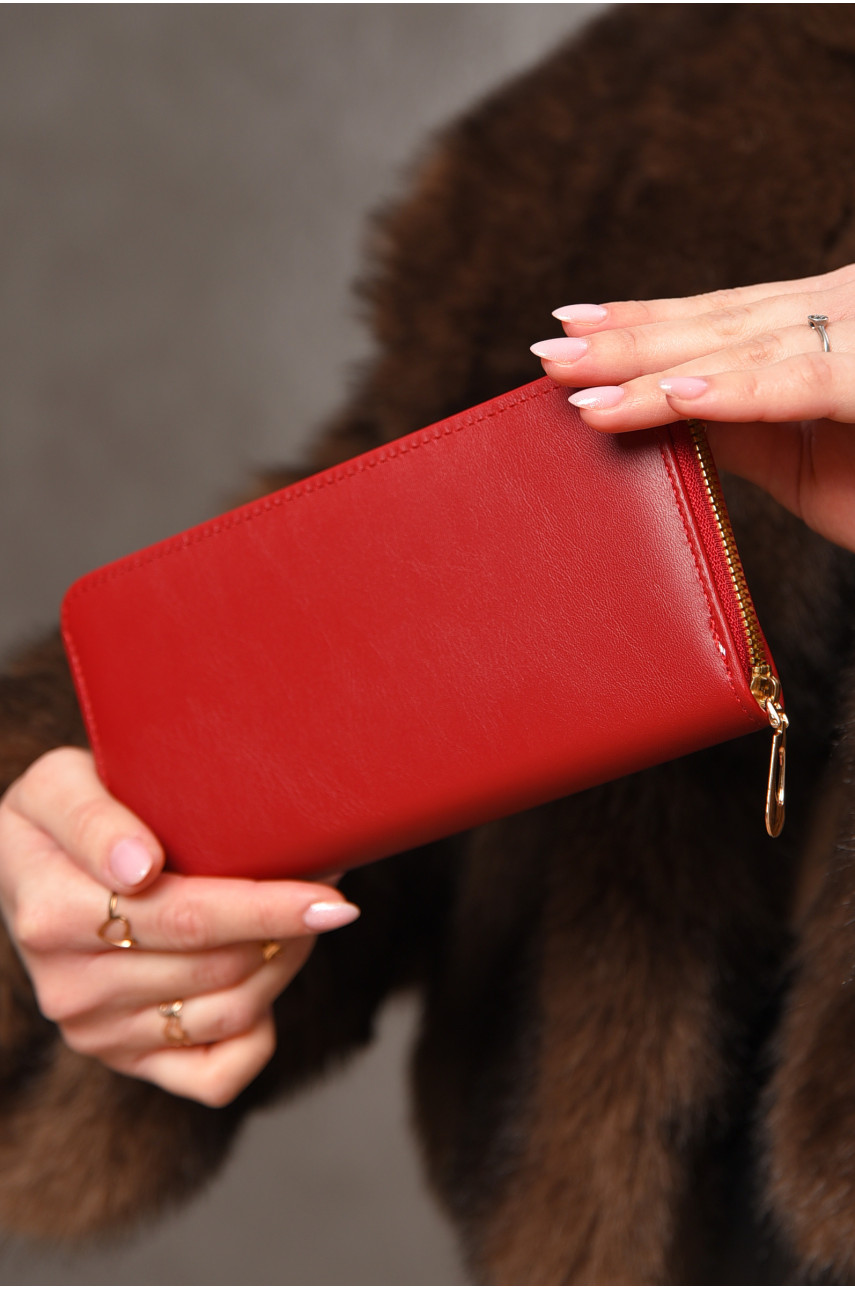 Гаманець жіночий з екошкіри червоного кольору 317-32 209185