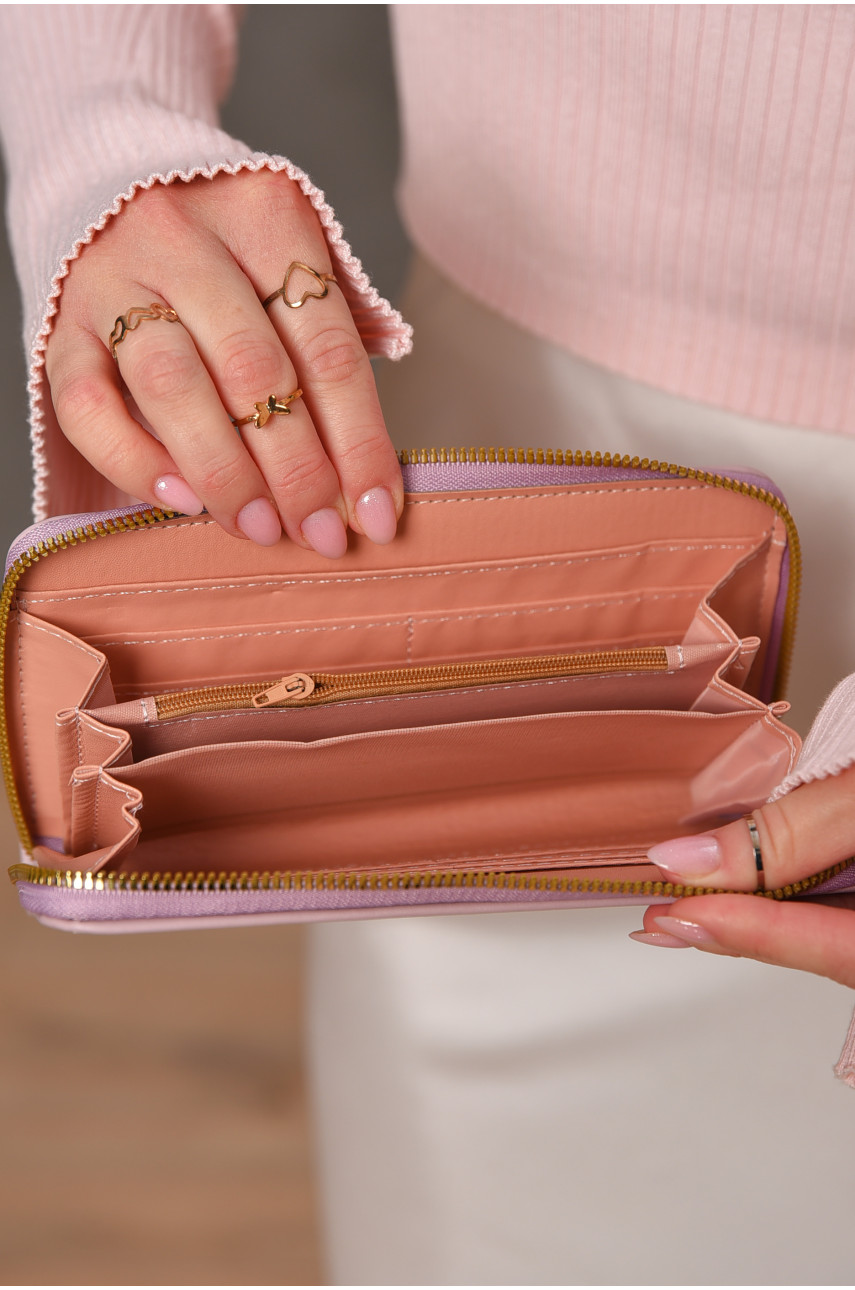 Гаманець жіночий з екошкіри бузкового кольору 317-32 209186 Гаманець жіночий з екошкіри бузкового кольору 317-32 209186