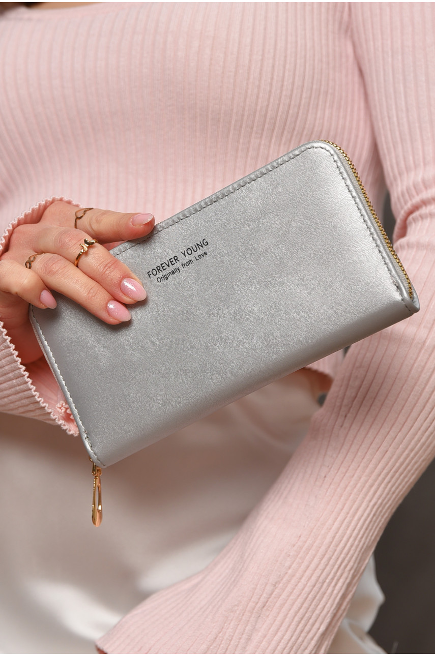 Гаманець жіночий з екошкіри сірого кольору 317-32 209189