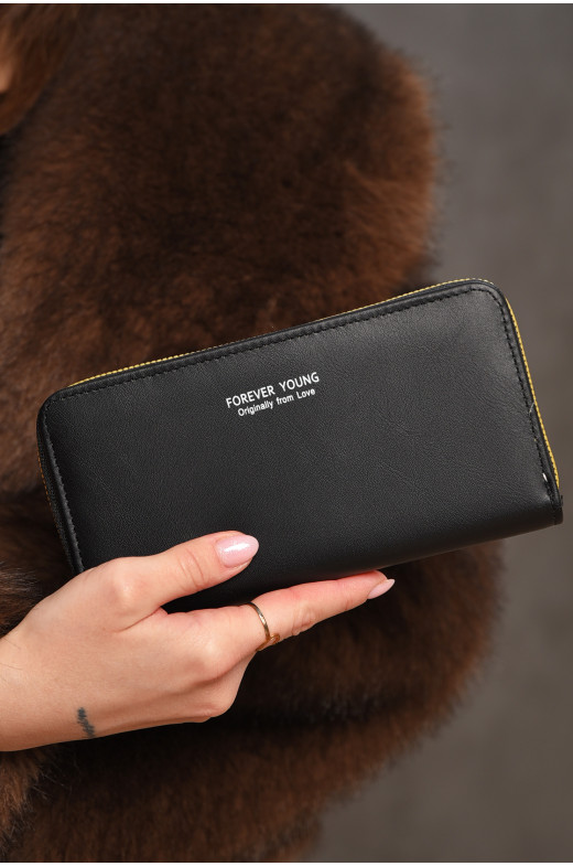 Кошелек женский из экокожи черного цвета 317-32 209190