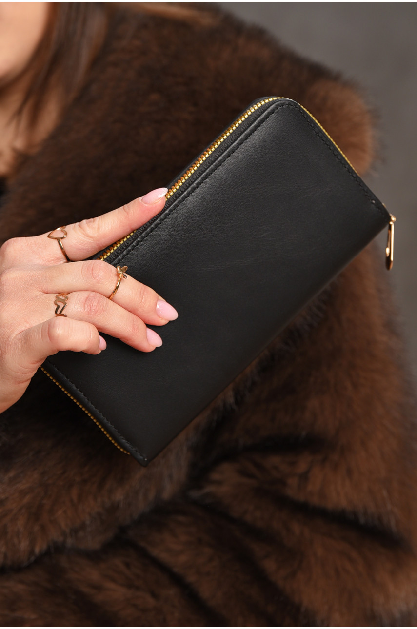 Гаманець жіночий з екошкіри чорного кольору 317-32 209190